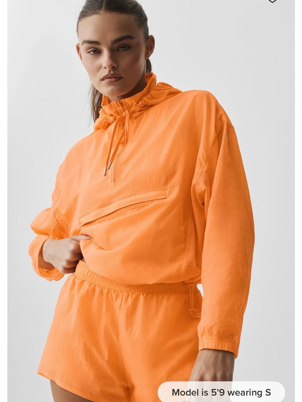 05. ALO 1/4 zip Go Time Pullover Jacket in Satsuma Breeze